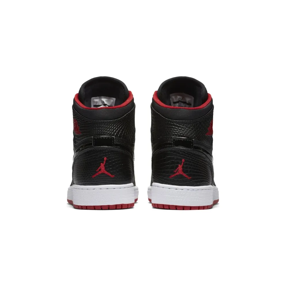 Jordan 1 Retro High Bred Snake (GS) Black/Gym Red-White (705300-021)