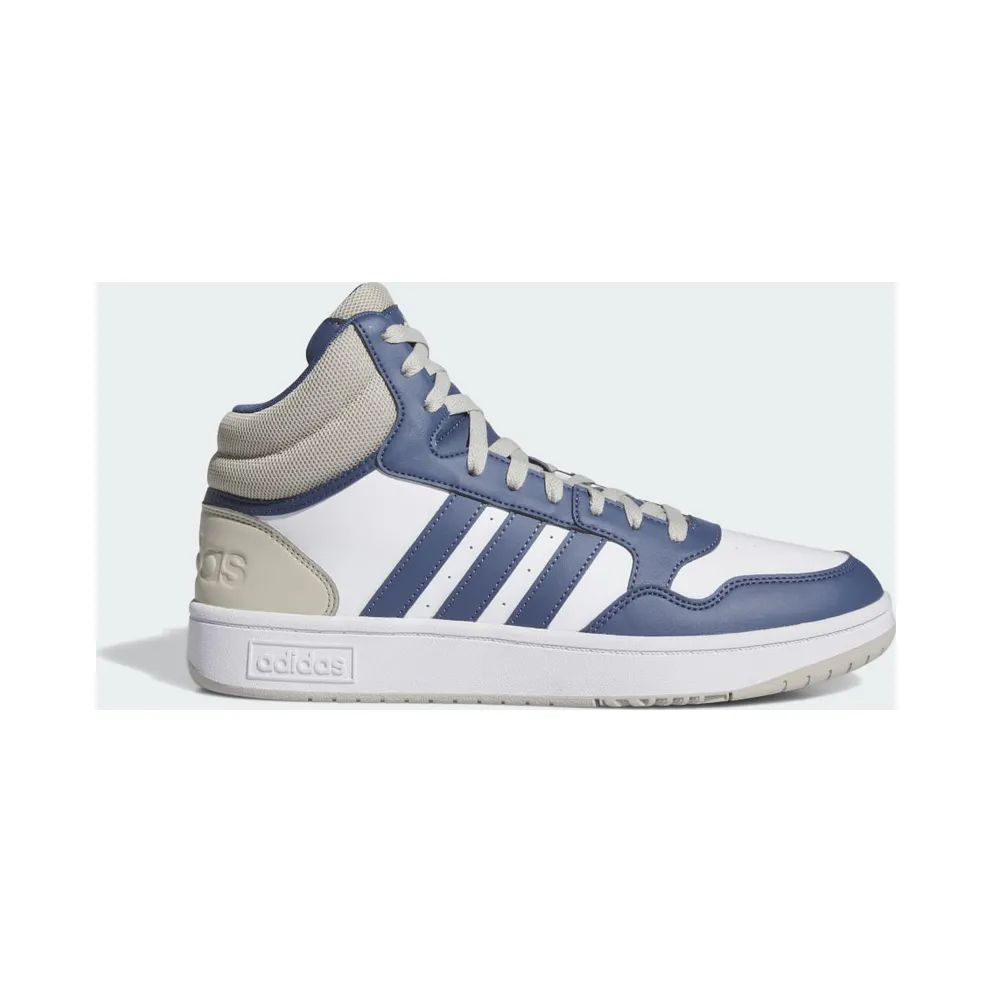 Adidas Hoops 3.0 Mid Lifestyle Basketball Classic Vintage Cloud White / Preloved Blue / Putty Grey (IH0158)