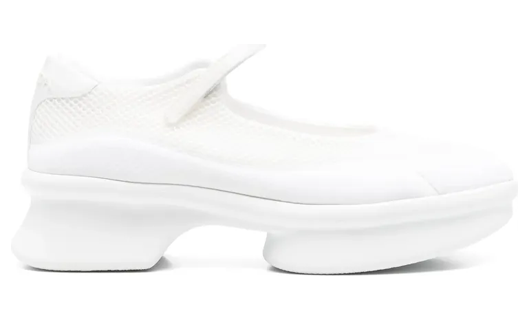 Prada Logo-detail Round-toe “White” (1F111O F 050 YZU F0009)