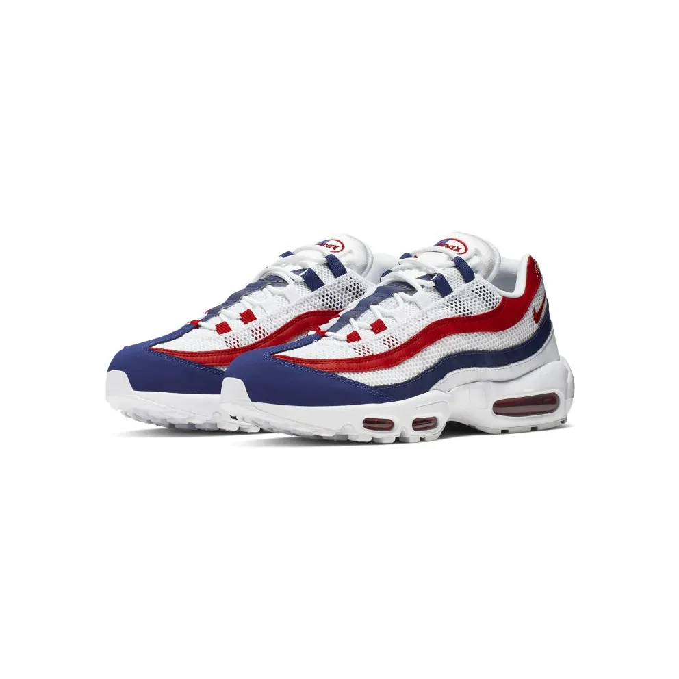 Nike Air Max 95 White Deep Royal Blue Gym Red White/Deep Royal Blue-Gym Red (CJ9926-100)