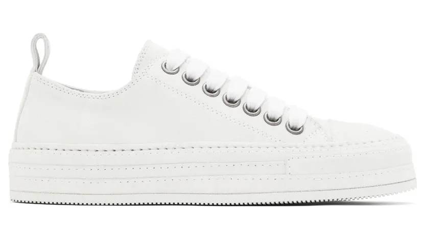 Ann Demeulemeester White Suede Gert Sneakers (2201-W-N03-375-001)