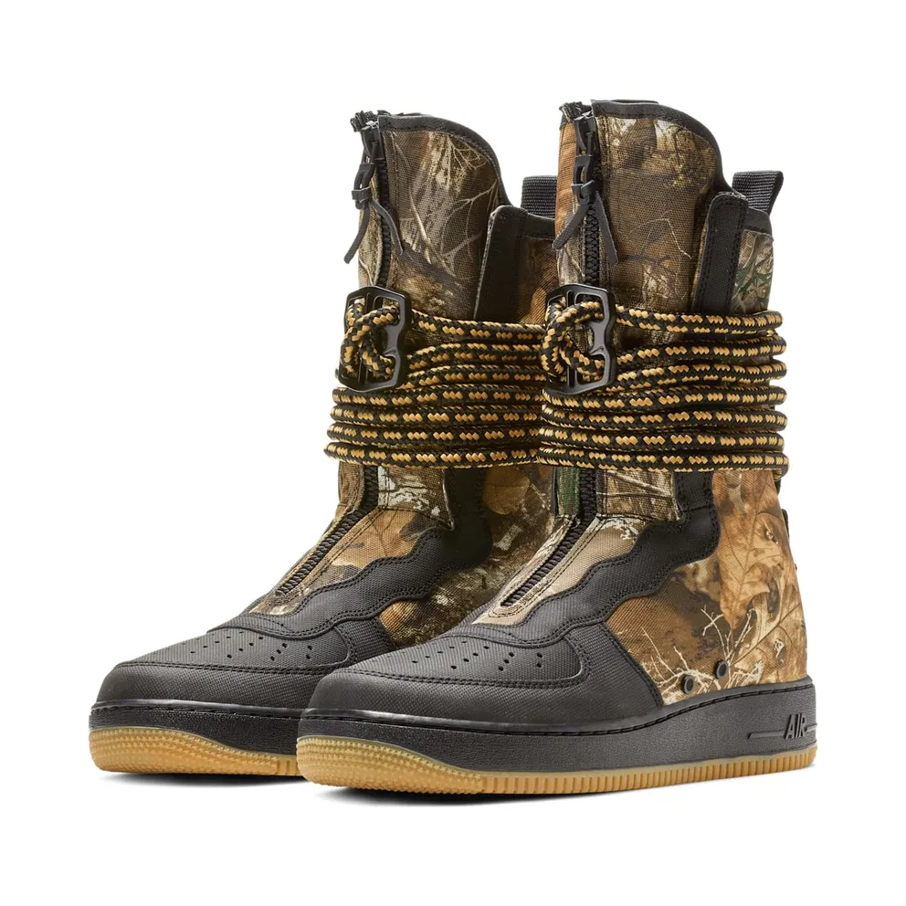 Nike SF Air Force 1 High Realtree Black Black/Gum Medium Brown-Elemental Gold-Black (AA1128-004)