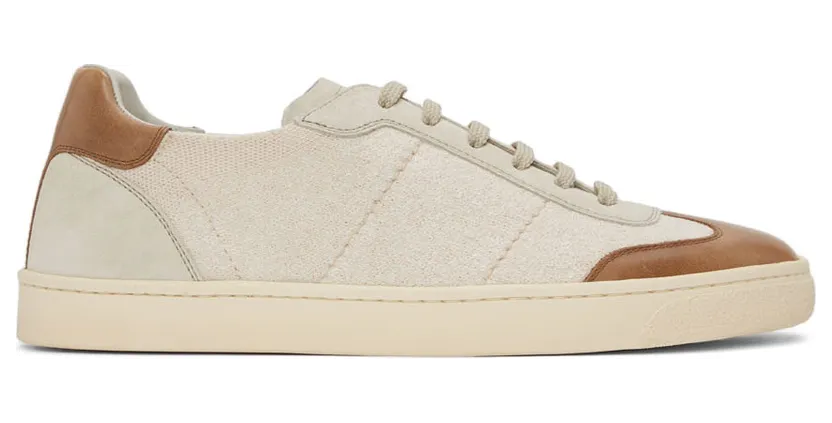 Brunello Cucinelli Beige Knit Hybrid Sneakers (MZUKRSN286)