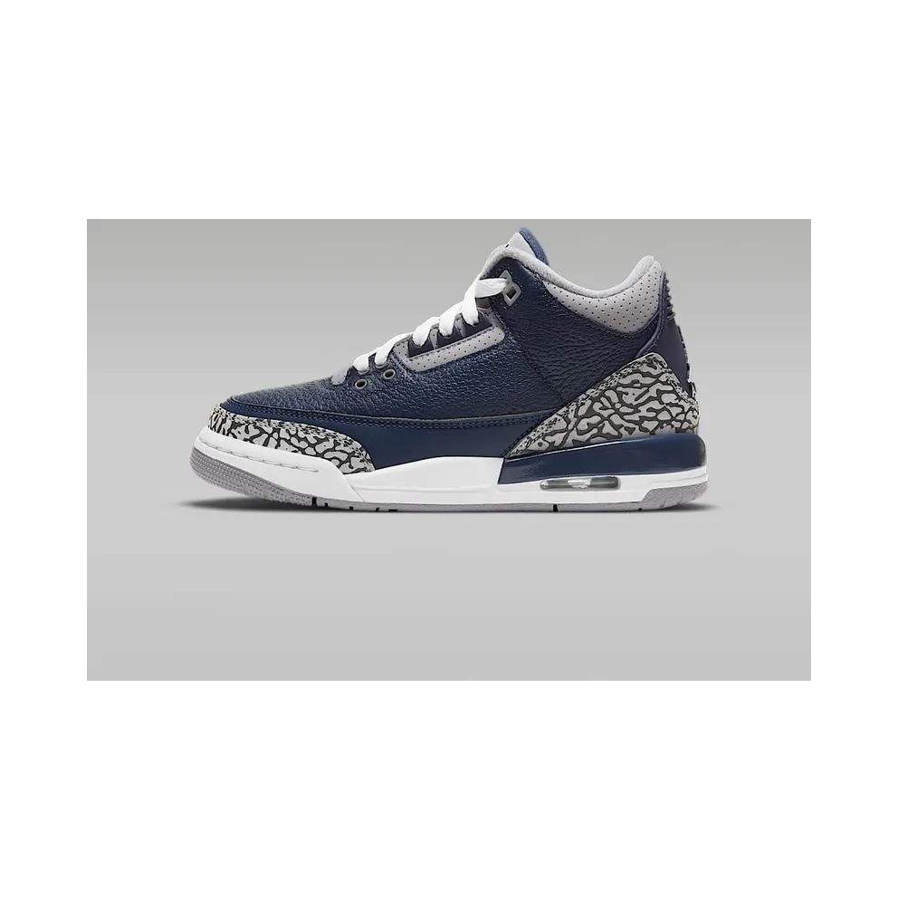 Air Jordan 3 Retro Georgetown (GS) (2021) – “Midnight Navy / Cement Grey White” (398614-401)