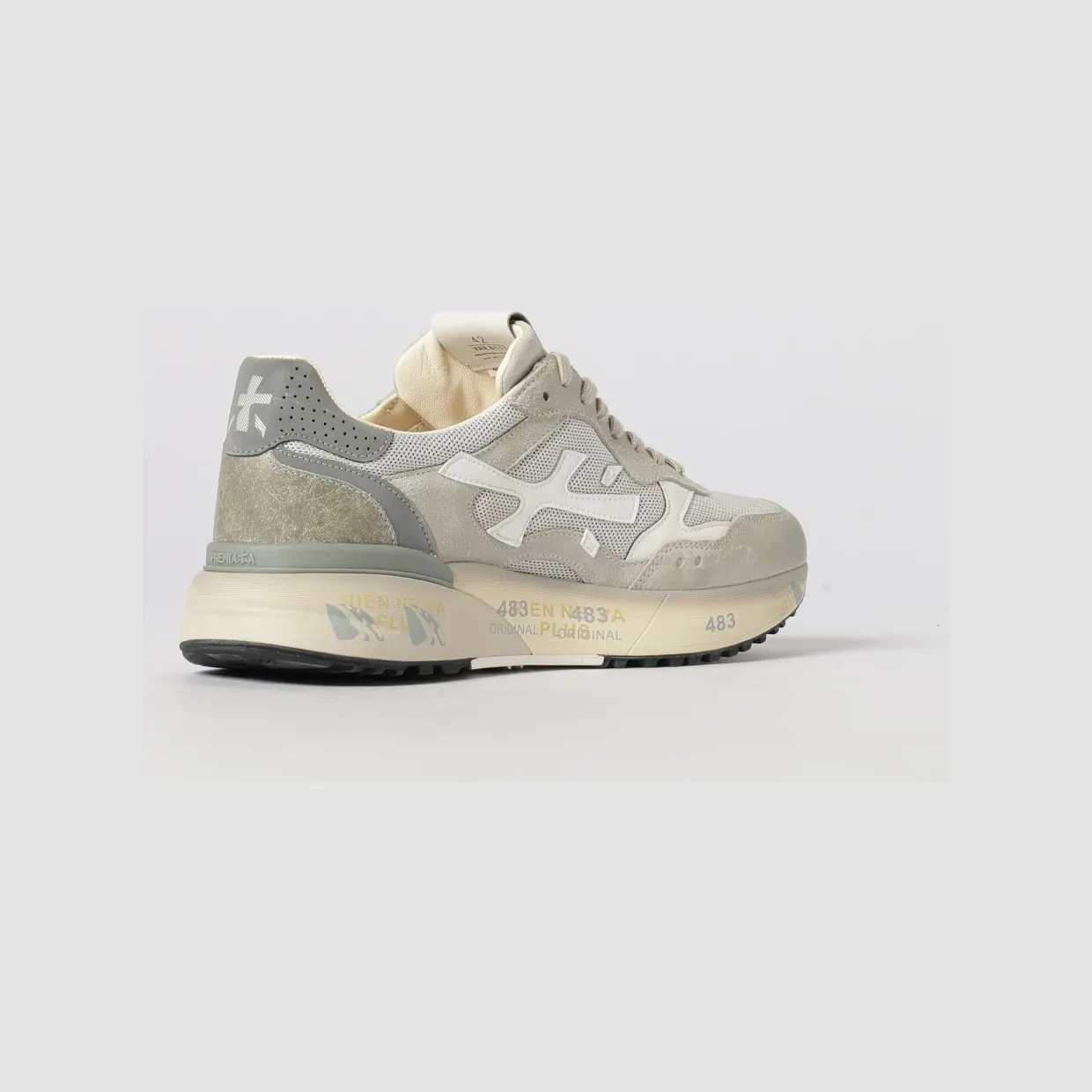 Premiata Mick Used Suede and Mesh Sneakers Grey (MICK018117) (2)