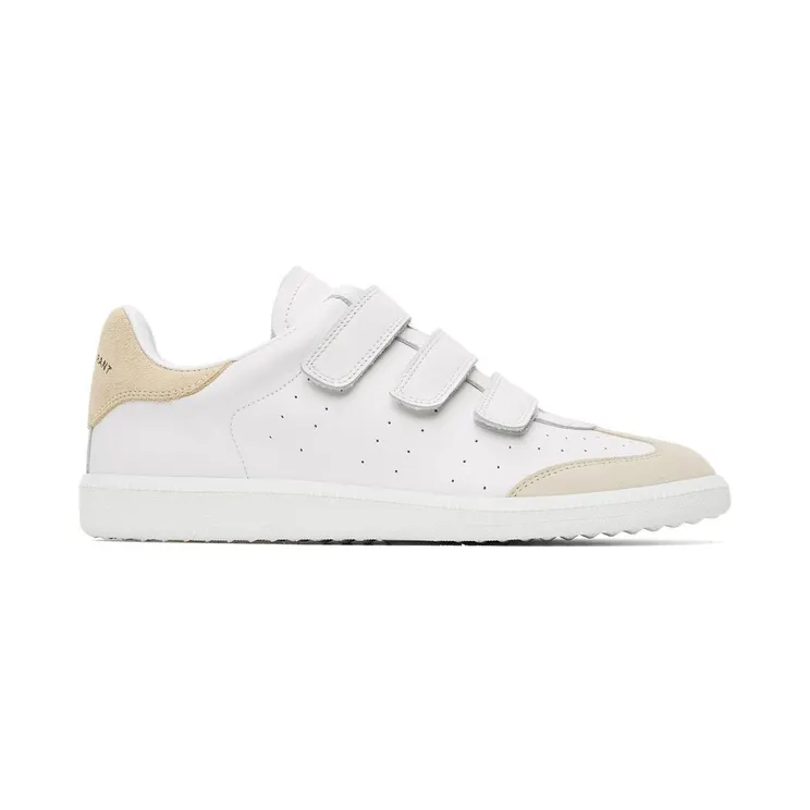Isabel Marant White & Green Leather Beth Low Sneakers (21HBK0048-21H008N)