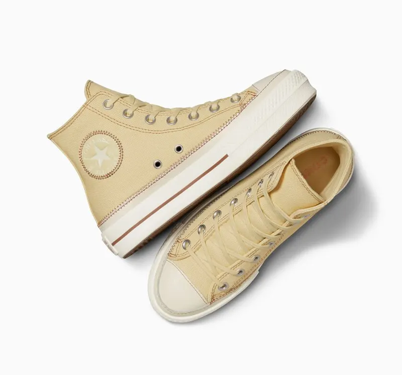 Converse Chuck Taylor All Star Lift Platform Contrast Stitching Open Sesame/egret/clay Pot
