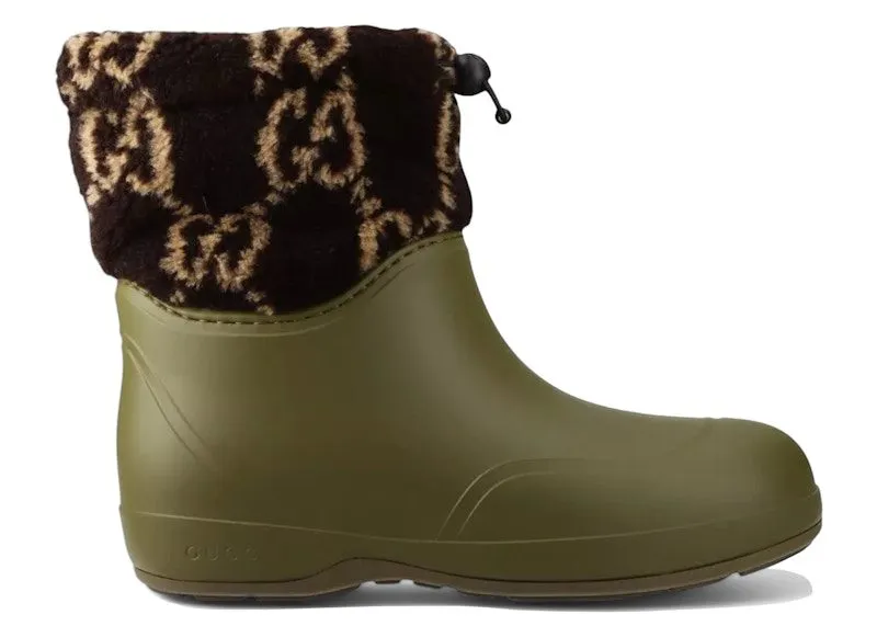 Gucci Two-Toned Teddy Ankle Boots Green Brown (758813 9AAD4 3541)