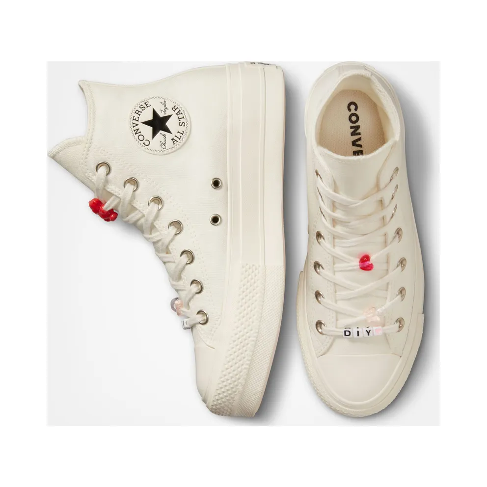 Converse Chuck Taylor All Star Lift Platform DIY Beads Egret/egret/black