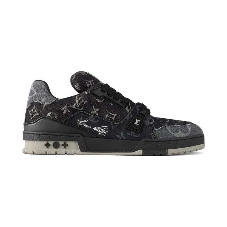 Louis Vuitton LV Trainer Black Monogram Denim (1AC4ZG)