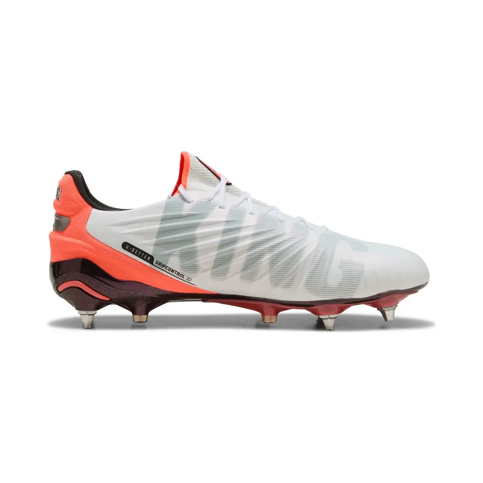 Puma King Ultimate MxSG Stollen-Football Boots 01 – PUMA white/PUMA silver/glowing red/PUMA black 44 Men, White (108817)