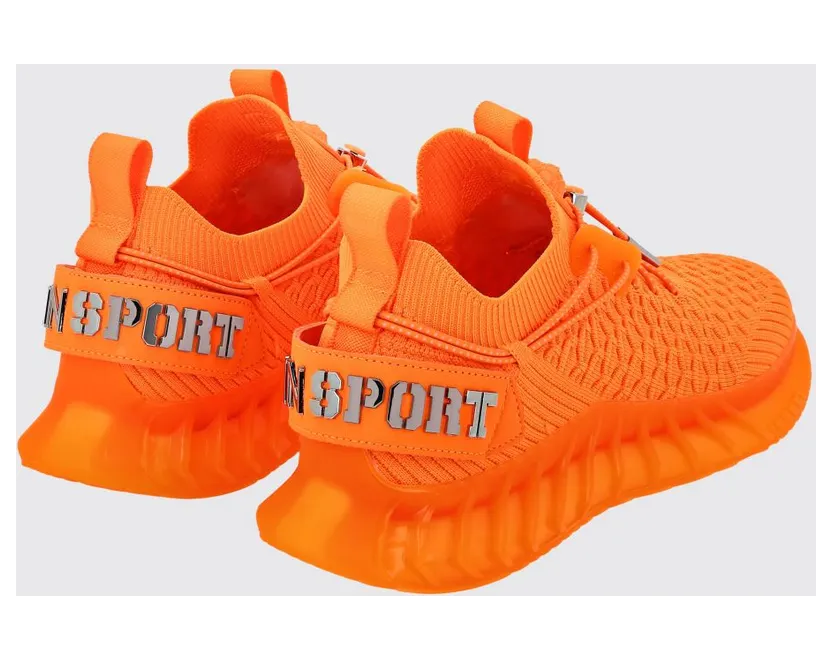 Plein Sport Technical Knit Low-Top Sneakers with Elasticated Ankle and Double Pull Tab Orange (SADSUSC0520STE003N86) (2)