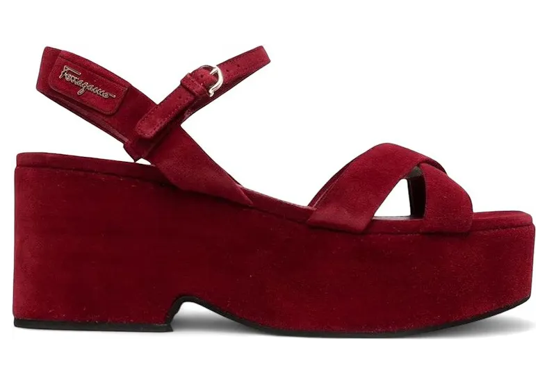 Ferragamo Strappy Platform Block-Heel Sandals Red (01B924745207)