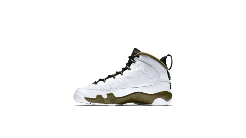 Jordan 9 Retro Statue (GS) White/Black-Militia Green (302359-109)