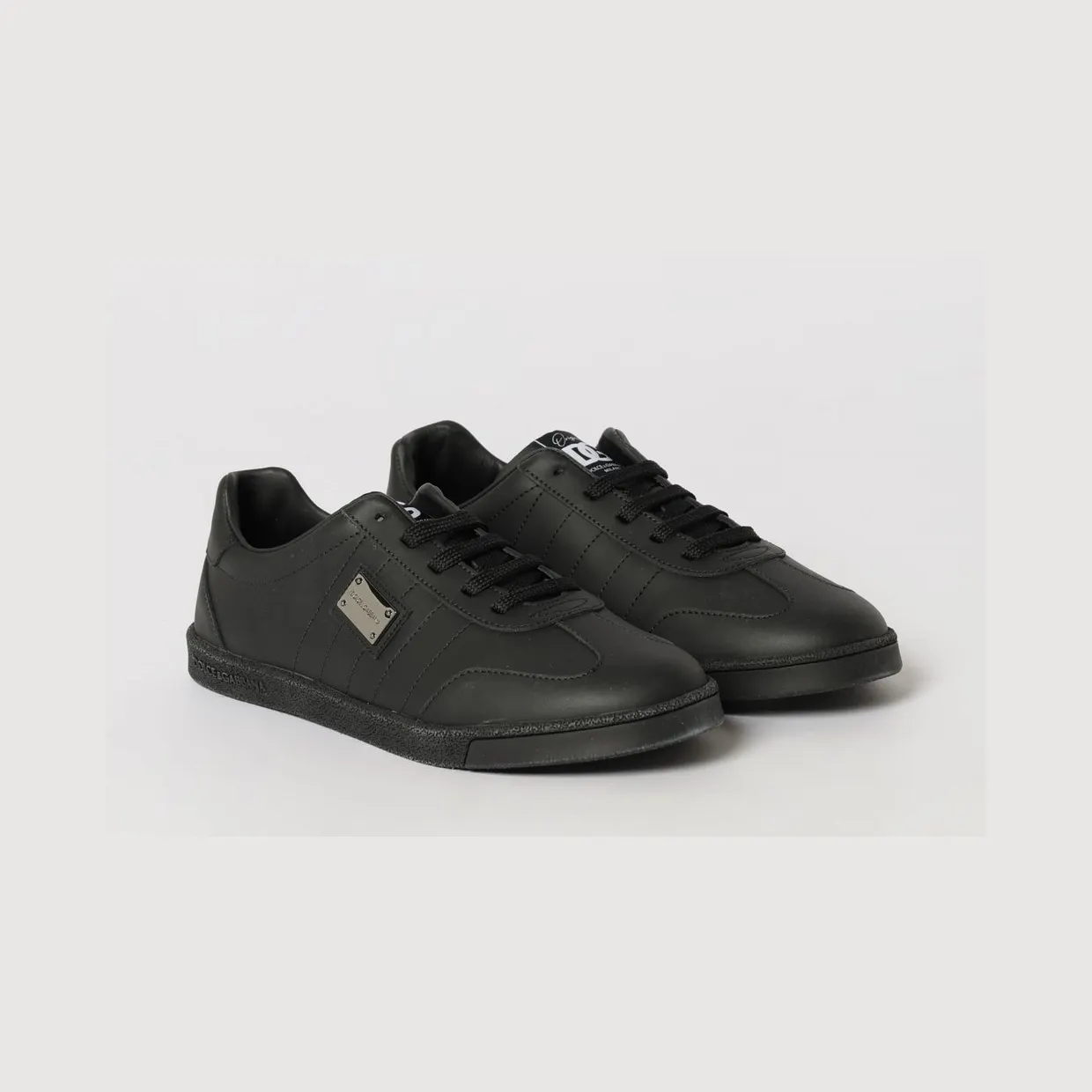 Dolce & Gabbana Boy’s Low-Top Smooth Calfskin Leather Sneakers Black (DA5300A104880999)