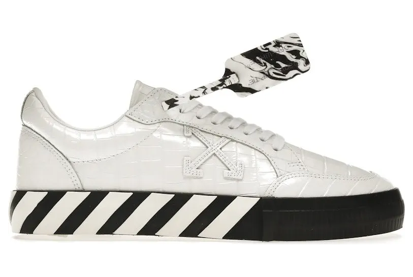 OFF-WHITE Vulc Low Croco Leather White Black (OMIA085F21LEA0090101)