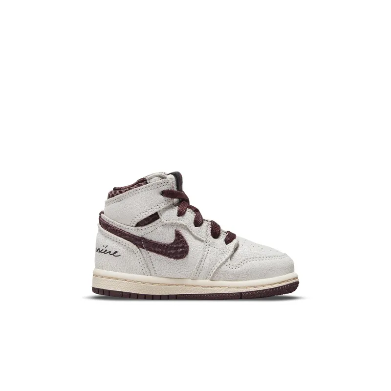 Air Jordan x Ma Maniere 1 High OG (TD) – “Sail / Burgundy Crush” (DO7098-100)