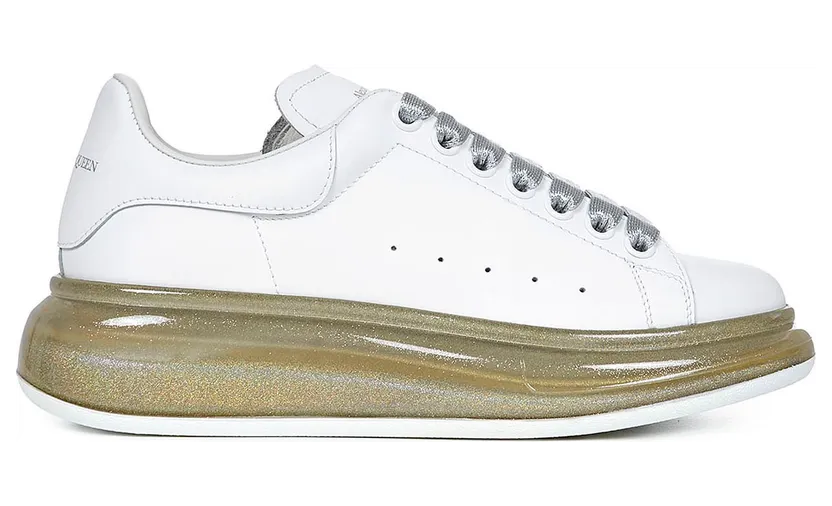 Alexander McQueen Court Trainers Gold Translucent (634151WHWKV9596)