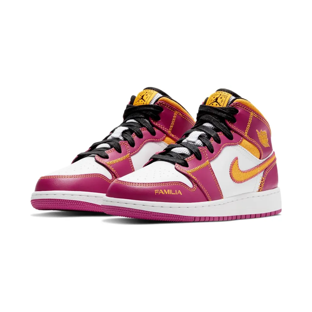 Jordan 1 Mid Dia de los Muertos (GS) White/Fuchsia-Orange-Black (DC0500-100)