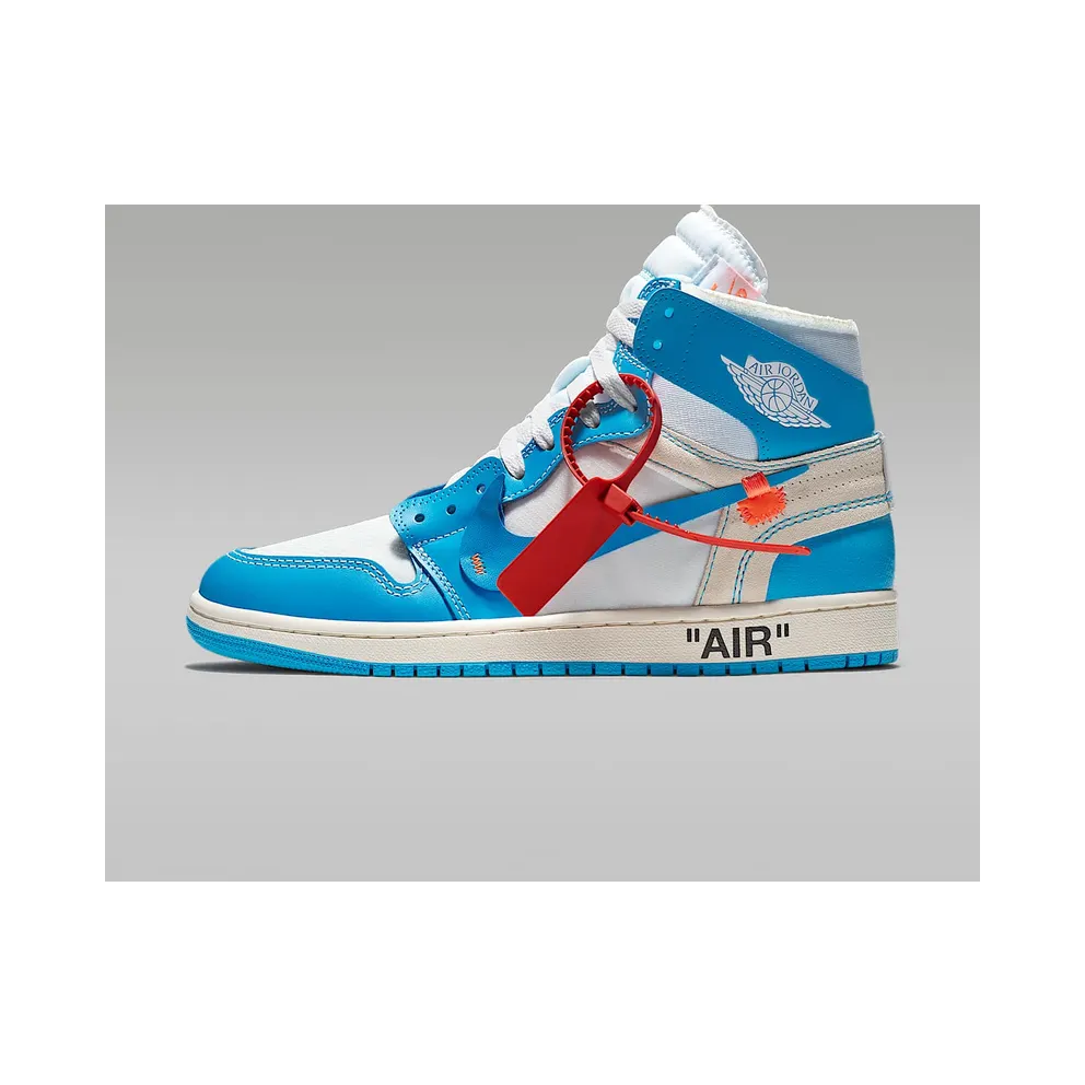 Air Jordan x Off White Nike AJ I 1 ‘Powder Blue’ (UNC) (2018) (AQ0818-148)