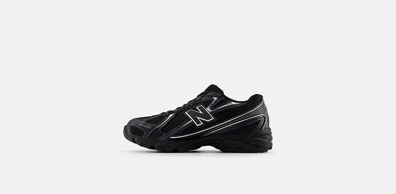 New Balance 740 Bungee Lace Black Grey Silver (PZ740BM)