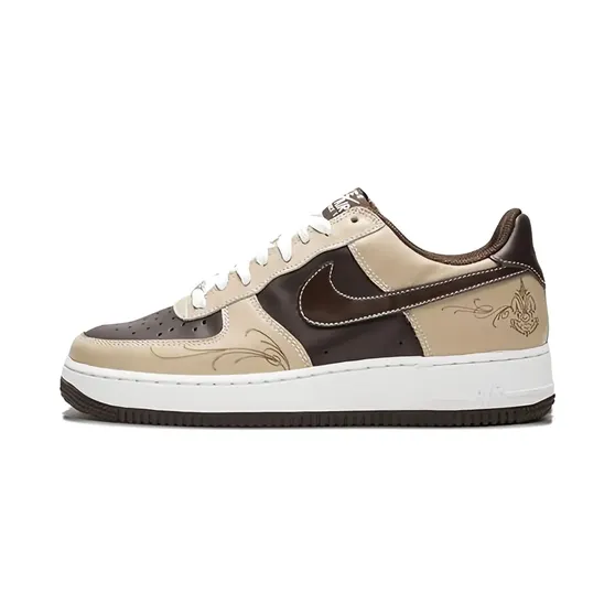 Nike Air Force 1 leren met borduurwerk “Brown” (307334)