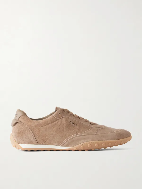 Tod’s Panelled Leather-Trimmed Suede Sneakers Taupe (XXM13M0KO30VNW)