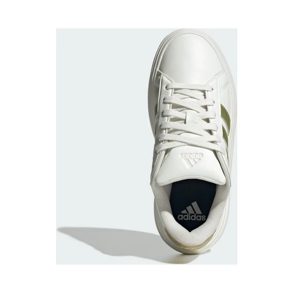 Adidas Grand Court Platform Core White / Gold Metallic / Off White (JR0699)