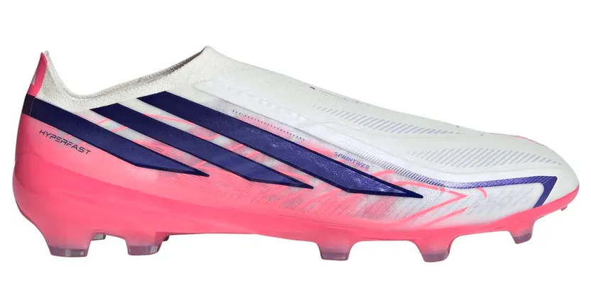 Adidas F50 Hyperfast Pro Laceless FG Nockenschuhe, weiß, Größe 40 ⅔ (KH6806)