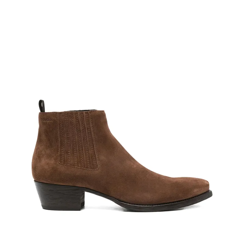 Prada 55mm Elasticated-gusset Suede Chelsea “Brown” (2TA084 F X000 054 F0324)