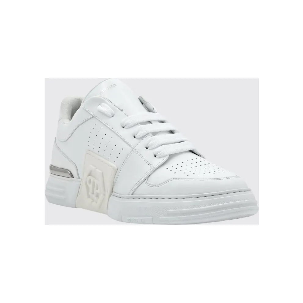 Philipp plein Royal Street Smooth Leather Sneakers with Hexagon Logo White (FACSUSC0503PCO008N01)