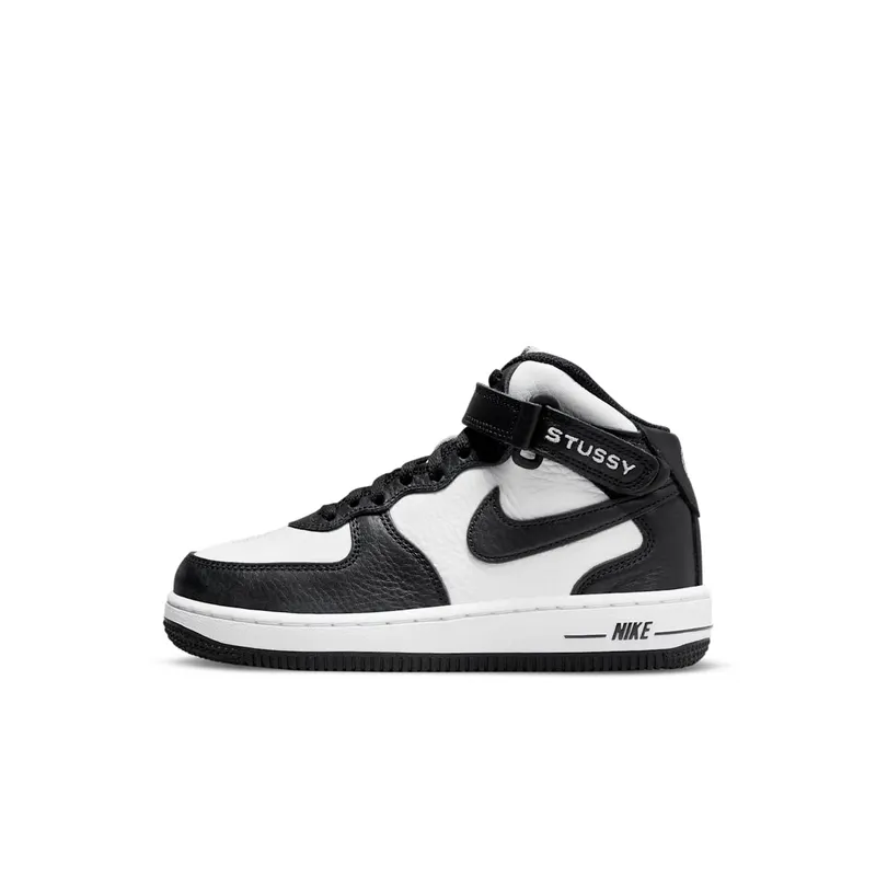 Nike x Stüssy Force 1 Mid Younger Kids’ Black (DN4158-002)