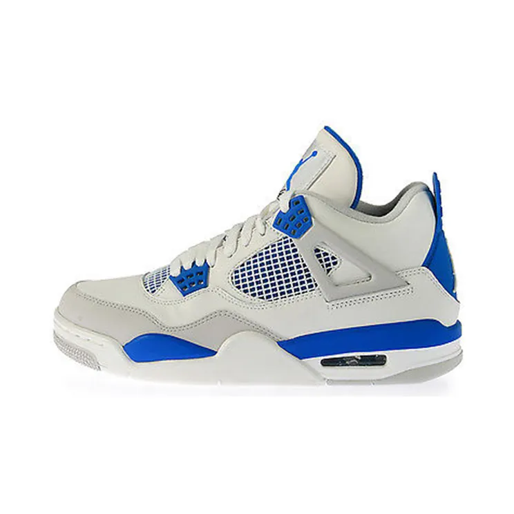 Air Jordan 4 Retro White Military Blue Grey (308497-105)