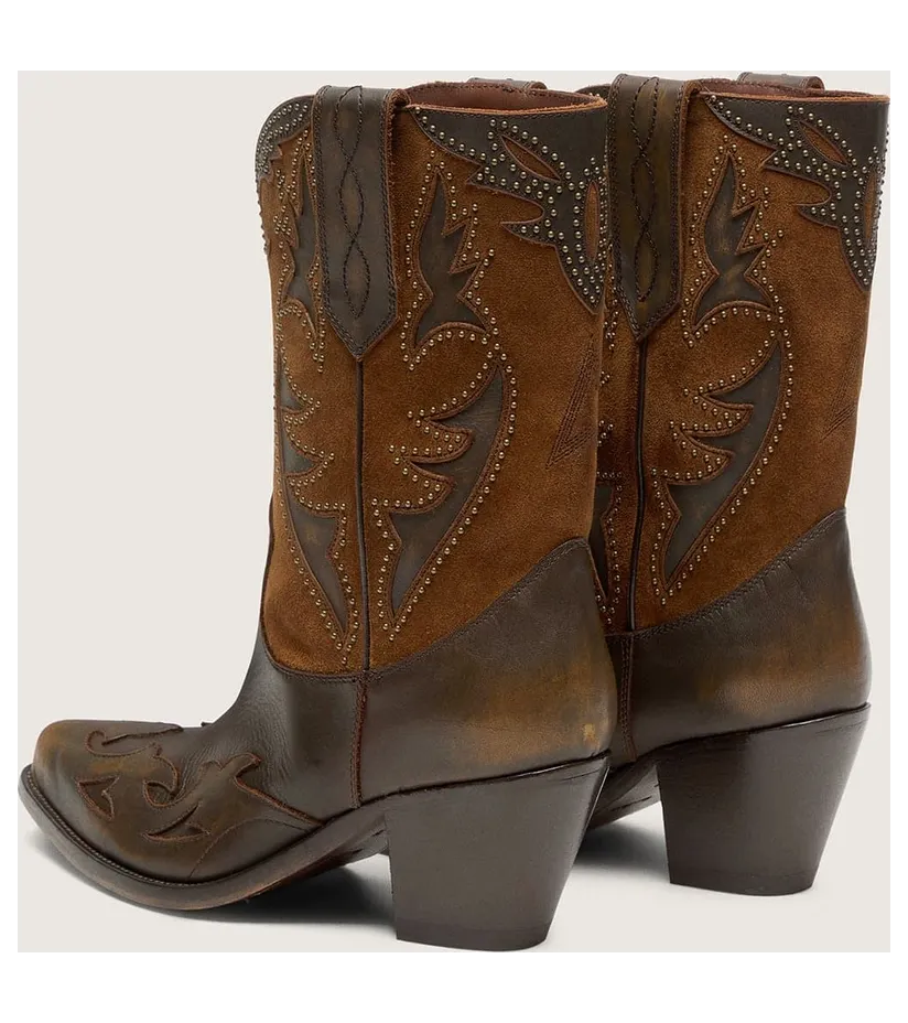 Golden Goose ’70 Wish Star Low Boots In Brown Leather With Heel And Micro-Studs (GWF01139.F008815.55381) (4)