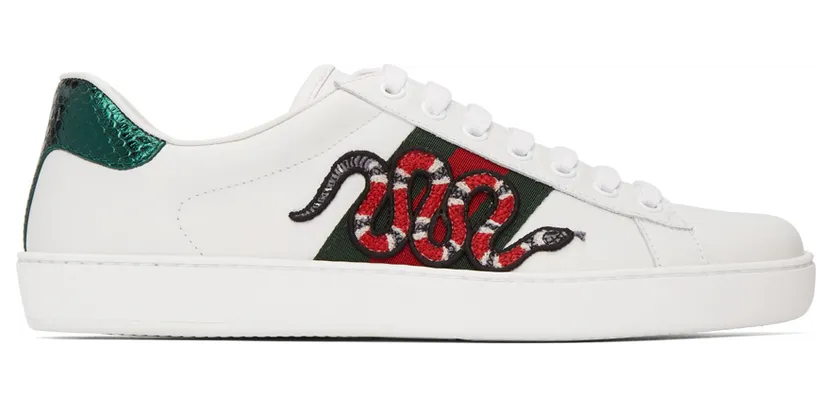 Gucci White Embroidered Ace Sneakers (456230 02JP0)