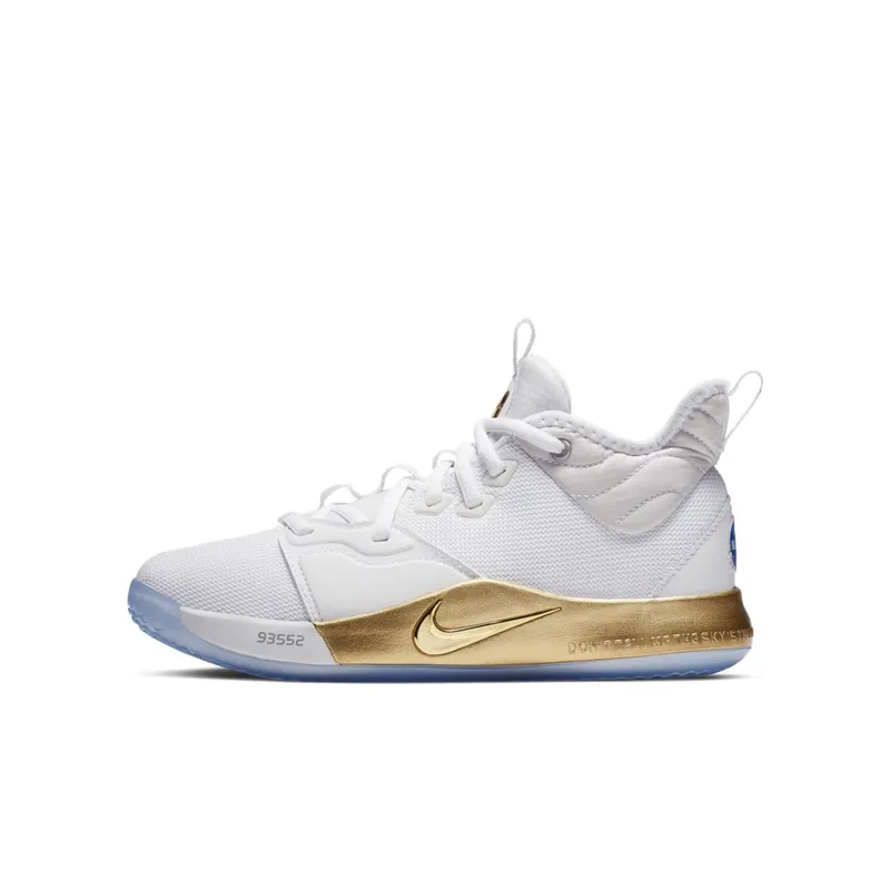 Nike PG 3 NASA White (GS) White/Metallic Gold (CI8973-100)