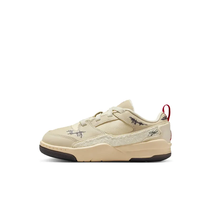 Jordan Flight Court Who Decides War “Coconut Milk / Muslin / Off-Noir / Varsity Red” (HQ2960-100)