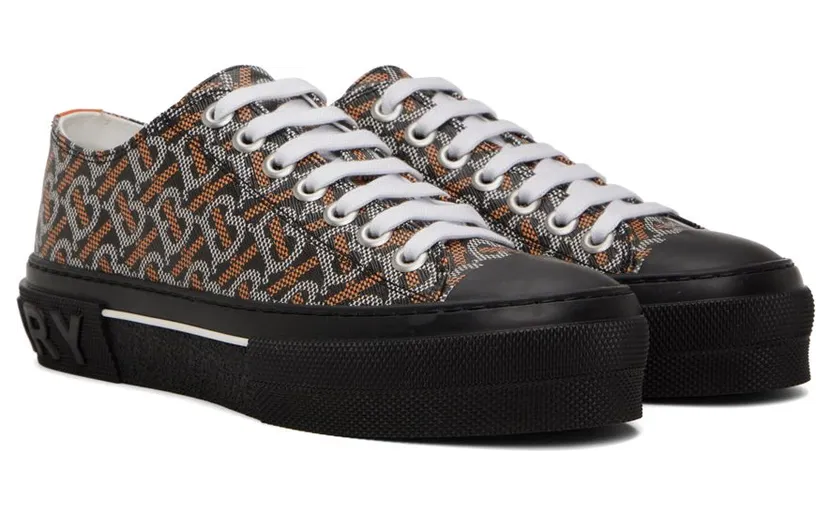Burberry Black Monogram Print BLACK/WHITE/ORANGE (8059253) (4)