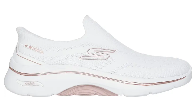 Skechers Slip-Ins: GO WALK Arch Fit 2.0 – Tatum Sneaker Wit/Roos Goud