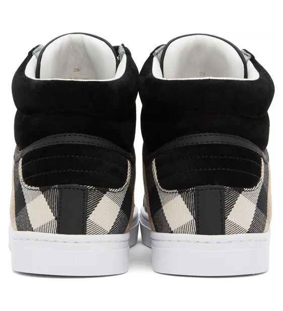 Burberry Black House Check Reeth High-Top Sneakers (8024122) (4)