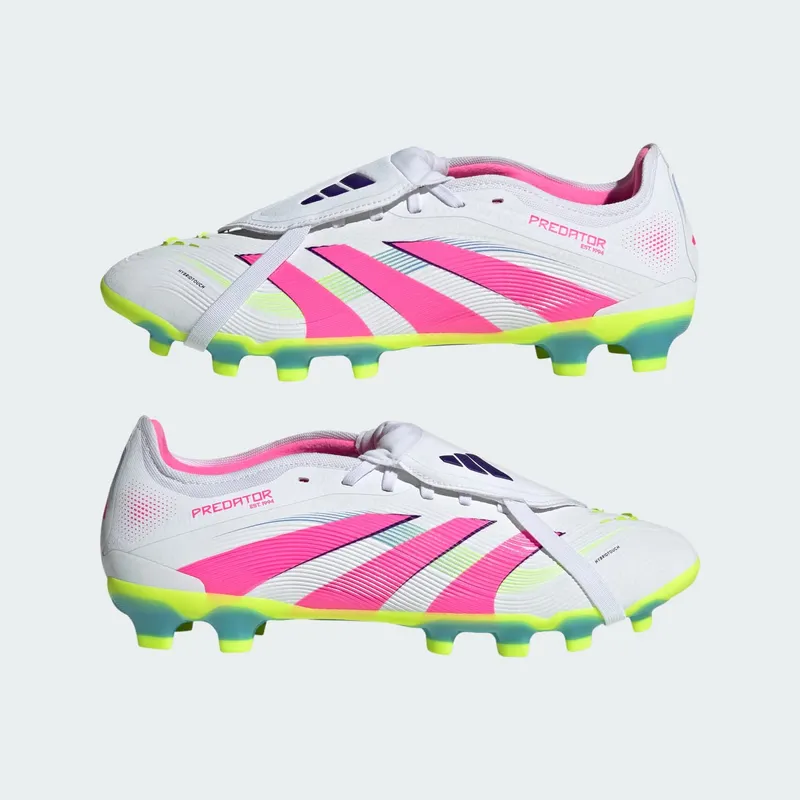 adidas Predator Pro Fold-Over Tongue FG/MG Cloud White Lucid Pink Lucid Lemon (JR0444)