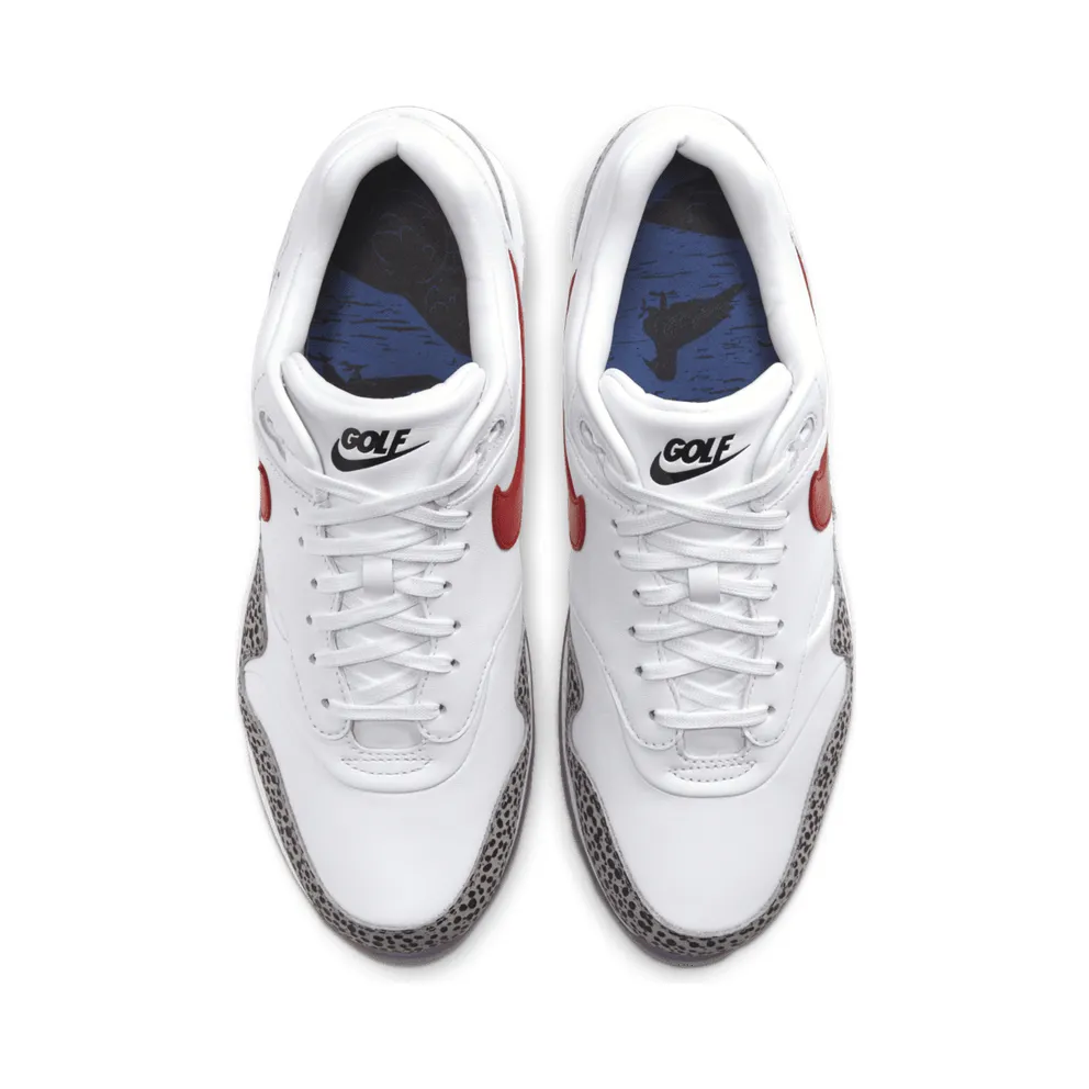 Nike Air Max 1 Golf Safari White/Cement Grey-Black-Habanero Red (BQ4804-101)