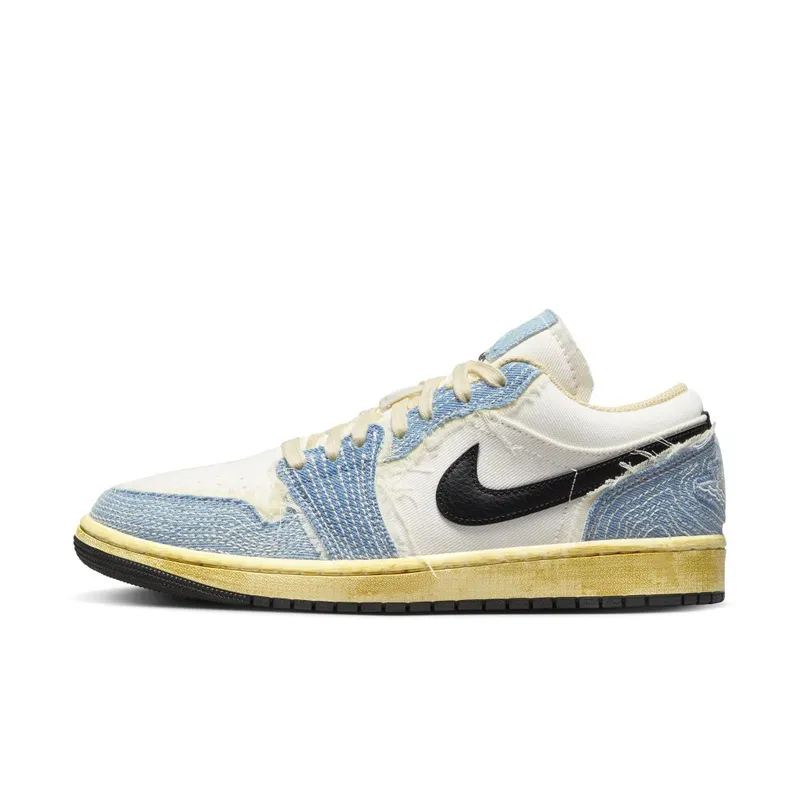 Air Jordan 1 Low SE Ashen Slate/Pale Ivory/Sesame/Black “Denim” (FN7670-493)