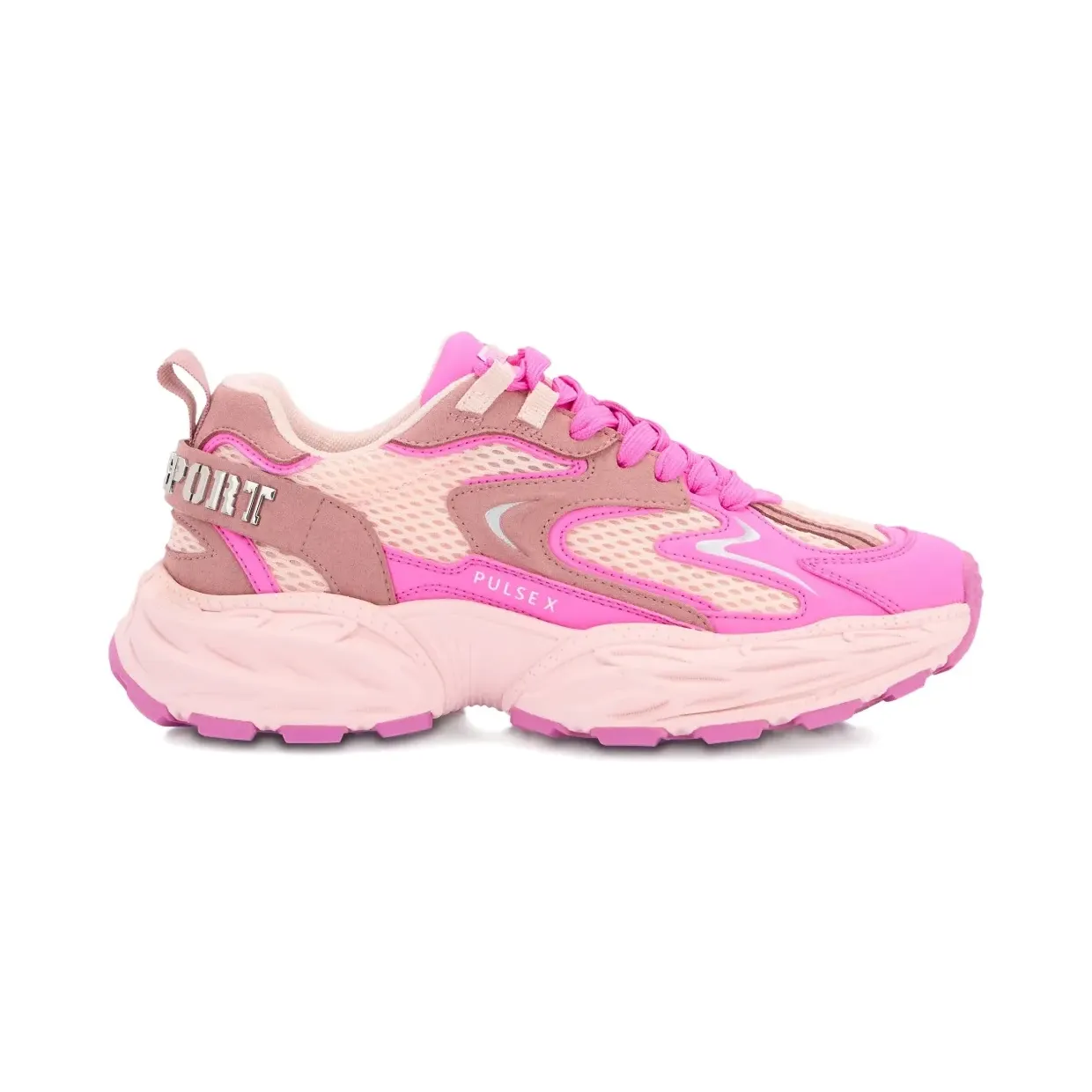 Plein Sport Pulse X met mesh en tekst “Pink” (SAFSUSC0931STE003N)