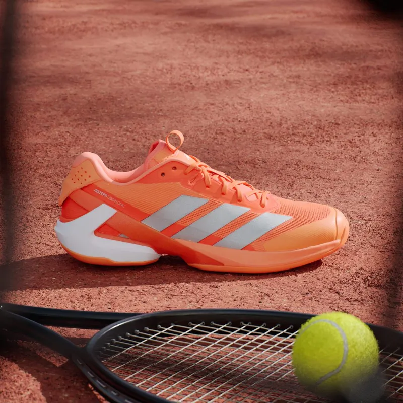 Adidas Adizero Ubersonic 5 Tennis Shoes Lucid Orange / Silver Metallic / Core Black (JR1734)