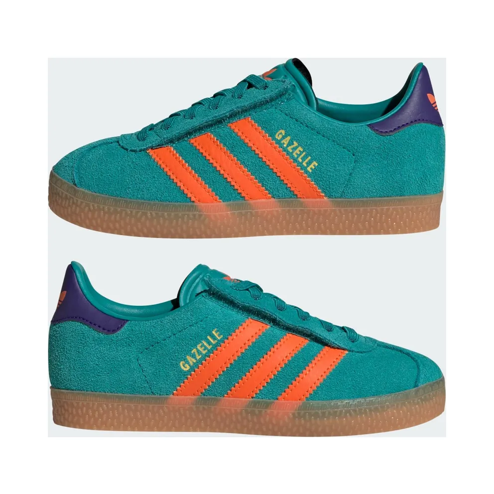 Adidas Gazelle Comfort Closure with Elastische Veters Kids Pure Teal / Impact Orange / Collegiate Purple (JR7428)