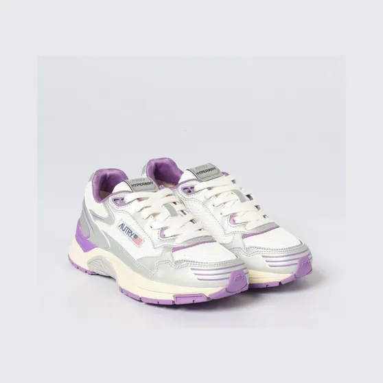 Autry Hyperway Mesh and Laminated Rubber Sneakers Silver (HYLWMV05)