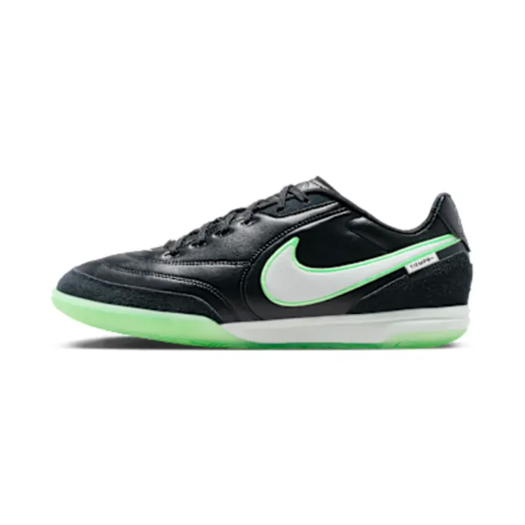 Nike Tiempo Streetgato Indoor/Court Low-Top “Black/Black/Illusion Green” (HQ7017-001)