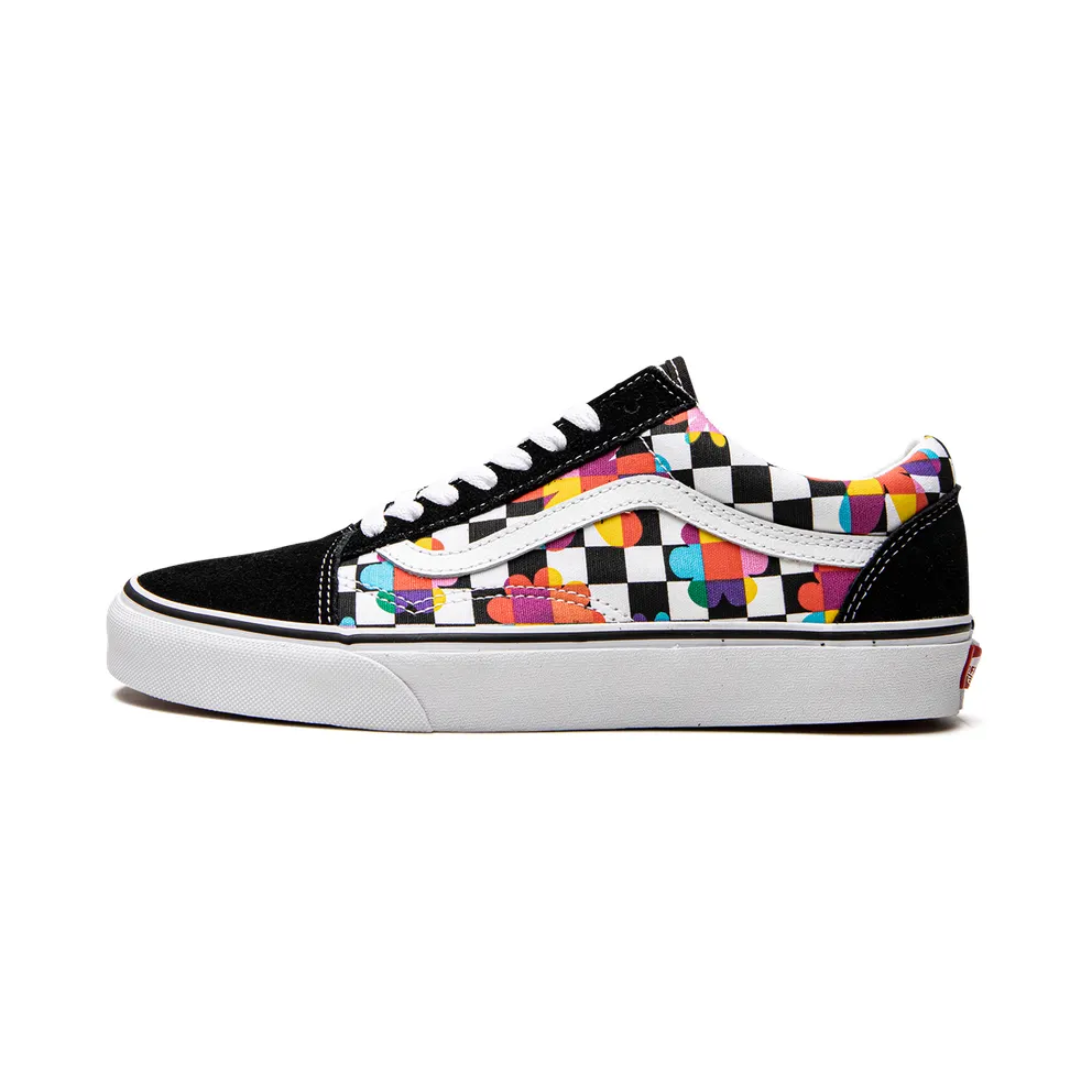 VANS Floral Checkerboard Old Skool Shoes Black (VN0A5KRFB05)