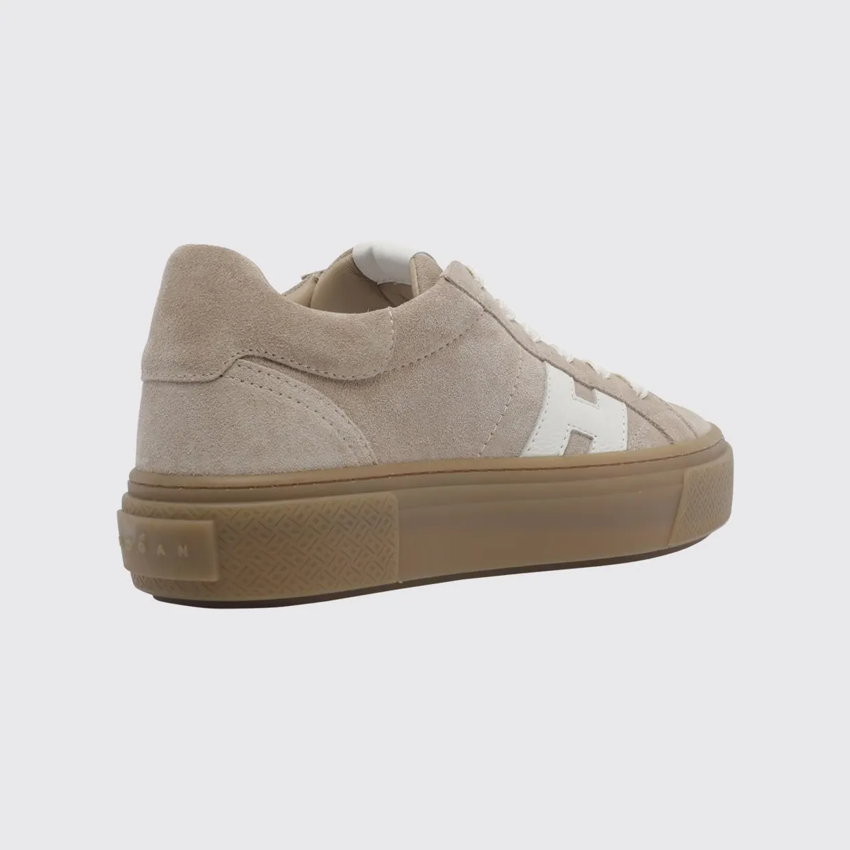 Hogan Crosswind Suede Leather Platform Sneakers Beige (HXW7050GB00UHT0R2A) (2)